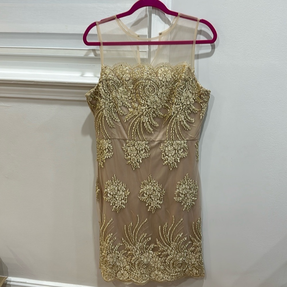 Donna Ricco New York- evening gold cocktail dress size 14